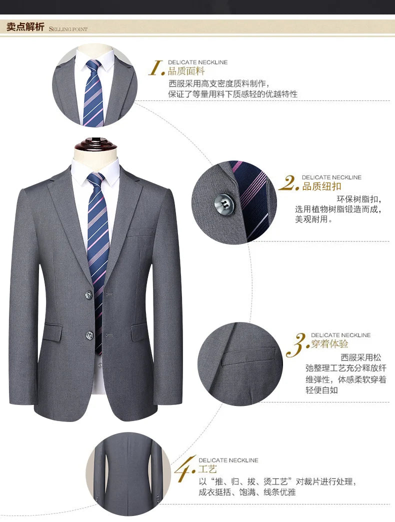 Men's Two-Piece Formal Suit – Blazer & Trousers