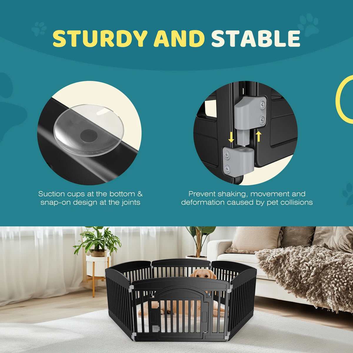 JHK 24" Six-Panel Plastic Dog Playpen