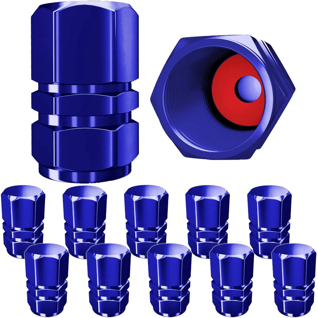 Aluminum Tire Valve Caps with Rubber Seals – Set of 4
