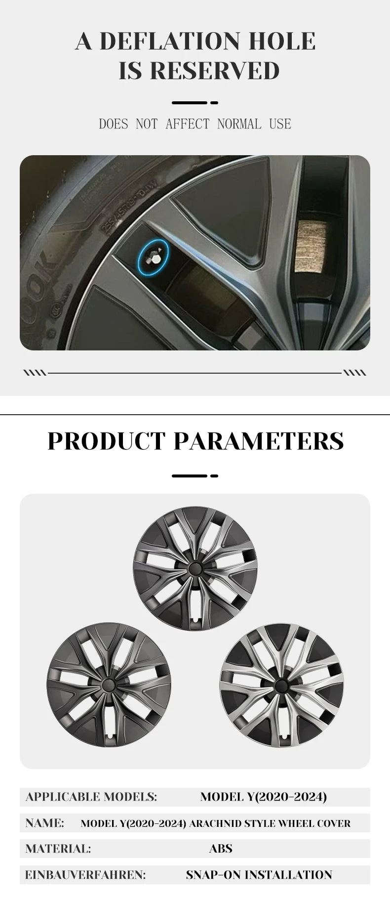 TSLLUG 19-Inch Wheel Covers for Tesla Model Y – Set of 4