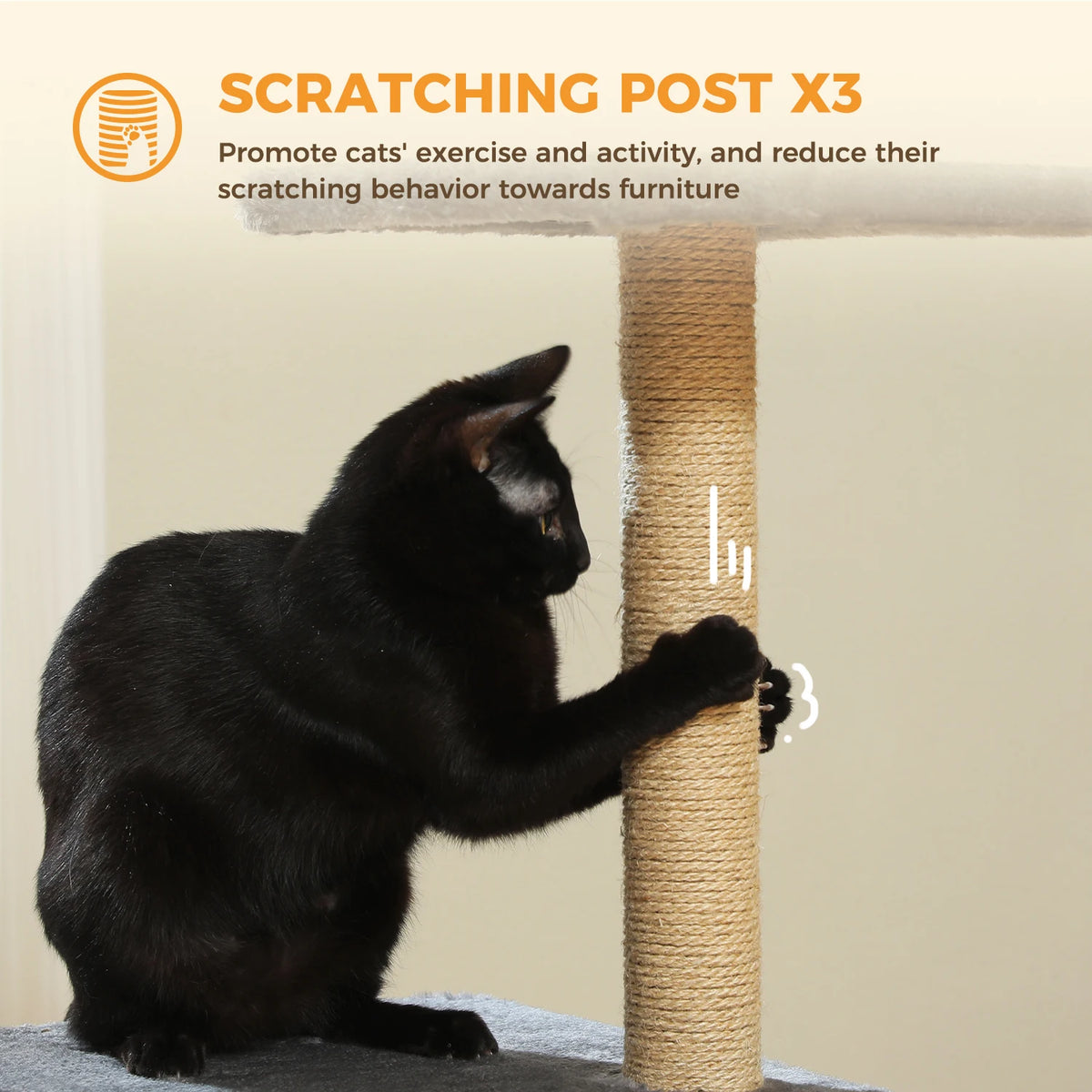 Compact Cat Tree with Removable Perch & Hammock