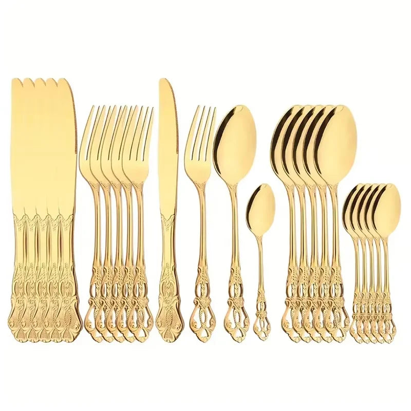 Crown-Design Stainless Steel Flatware — Assorted Packs