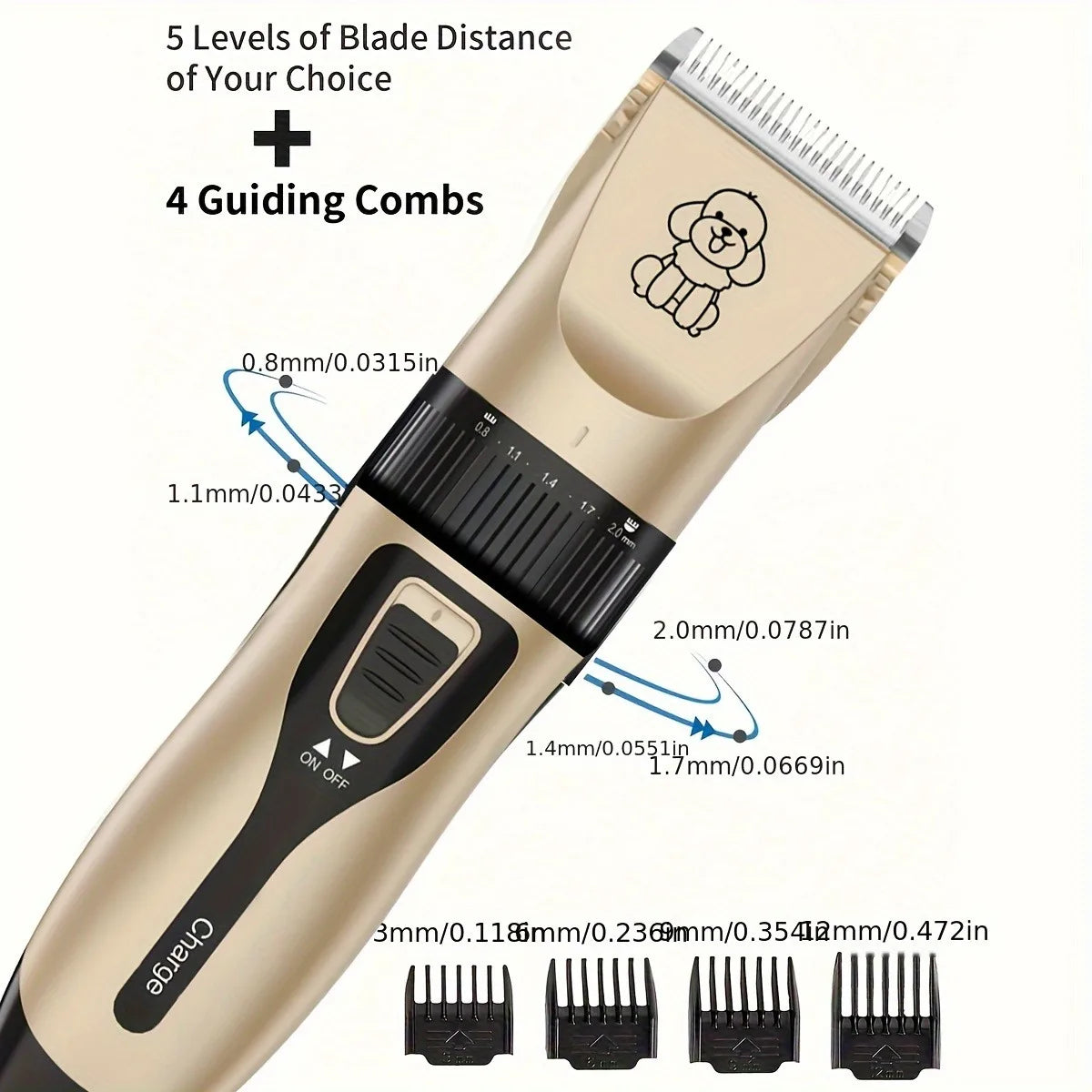 YUKU YW-T22 USB Rechargeable Pet Grooming Trimmer