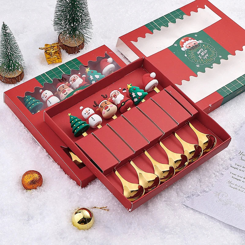Christmas Stainless Steel Fork and Spoon Sets