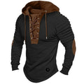 Men's Solid-Color Long-Sleeve Hooded Top