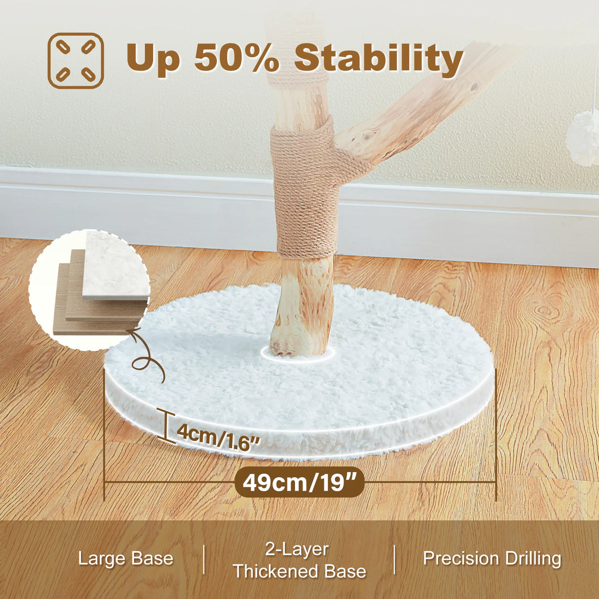92cm Flower Cat Tree with Two Perches