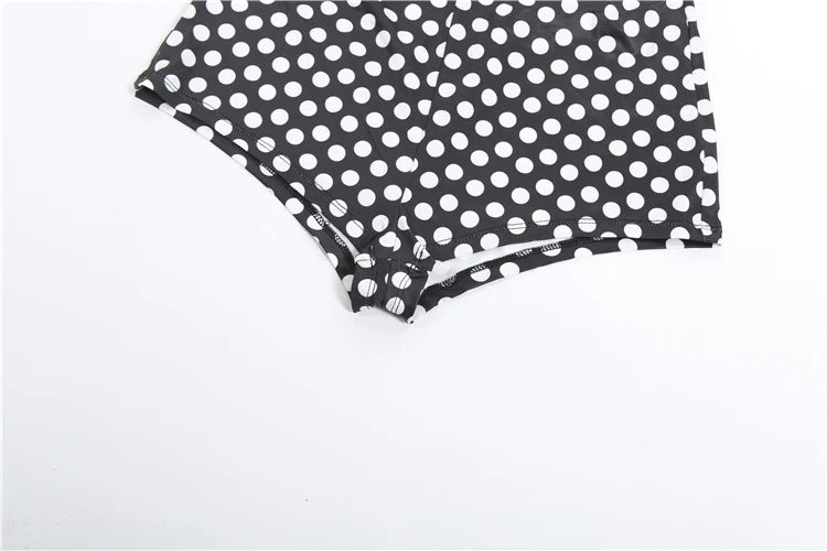 Women's Polka-Dot Bodysuit and Shorts Set