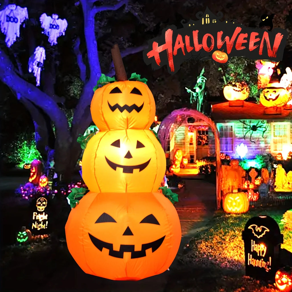 3.9-Foot LED Stacked Pumpkin Inflatable