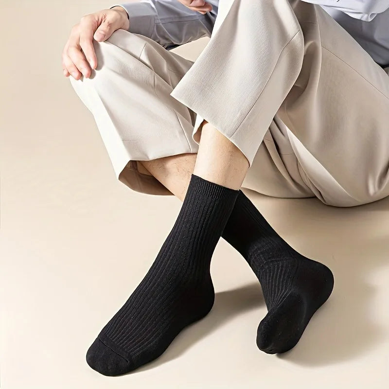 Men's Mid-Calf Casual Socks – 5 Pairs