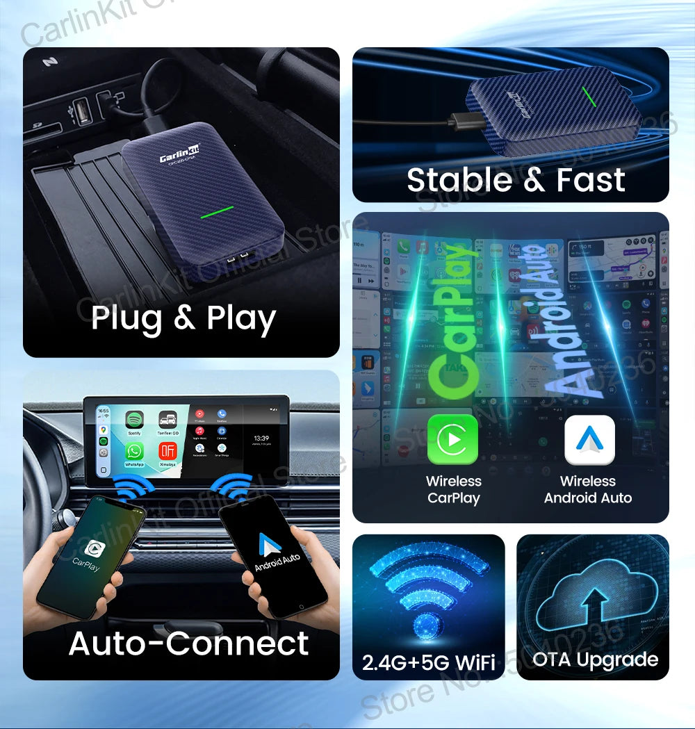 CarlinKit CP2A Wireless CarPlay & Android Auto Adapter