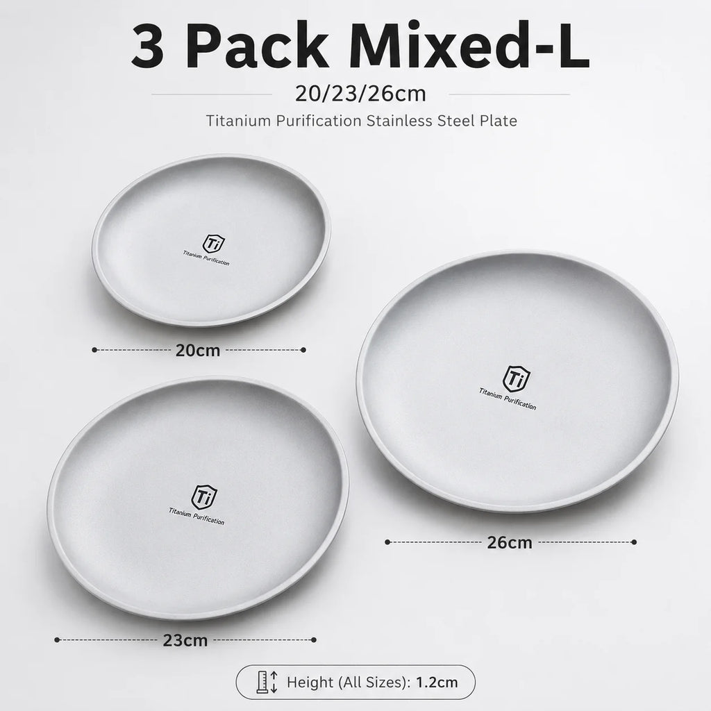 PGY Stackable Stainless Steel Camping Plates