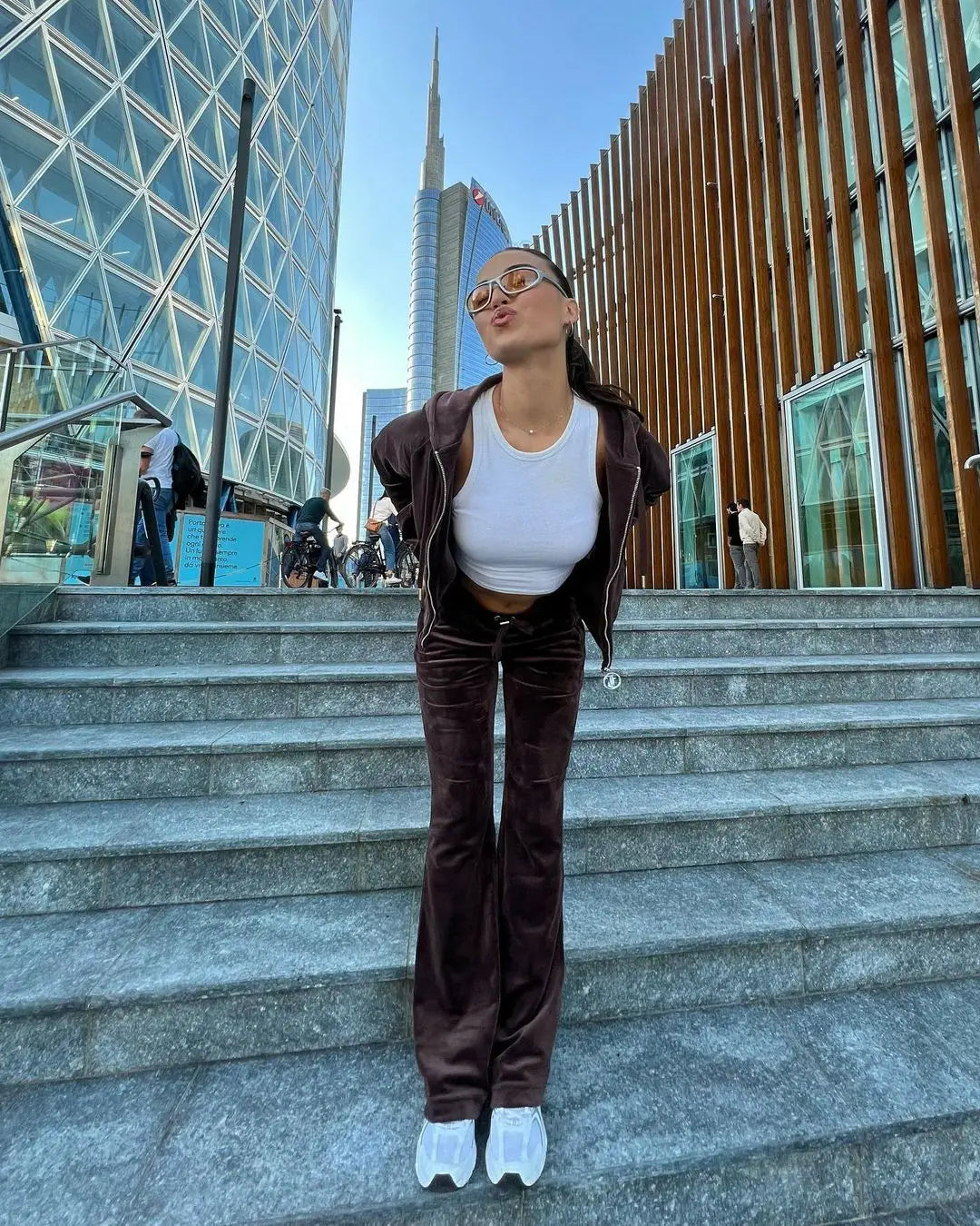 Women's Velvet-Look Embellished Hoodie and Pants Set
