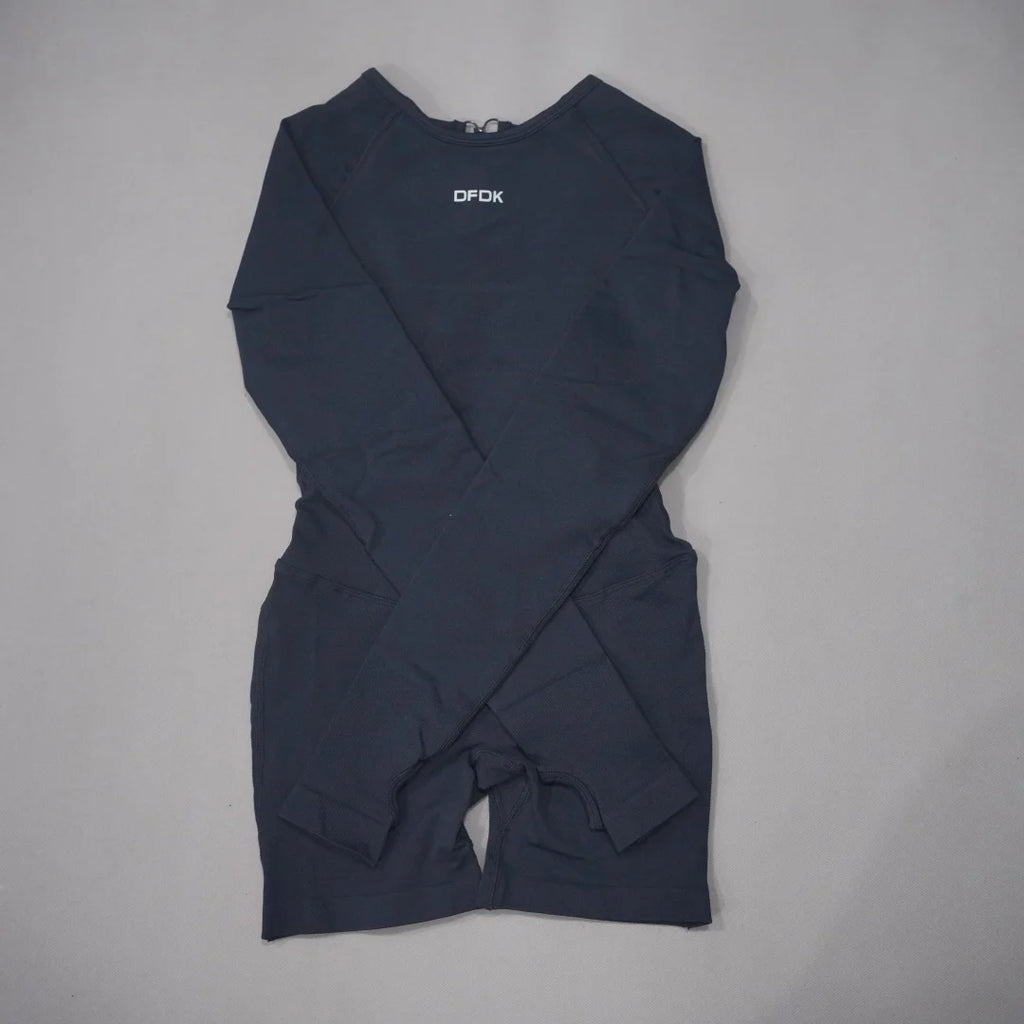 Women's Long-Sleeve Backless Workout Romper
