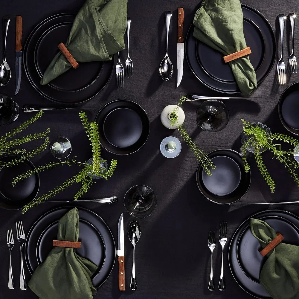 FEB.WIND Matte Black Ceramic Dinnerware