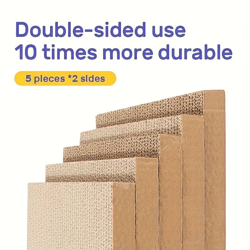 Double-Sided Cardboard Cat Scratching Boards, 5-Pack