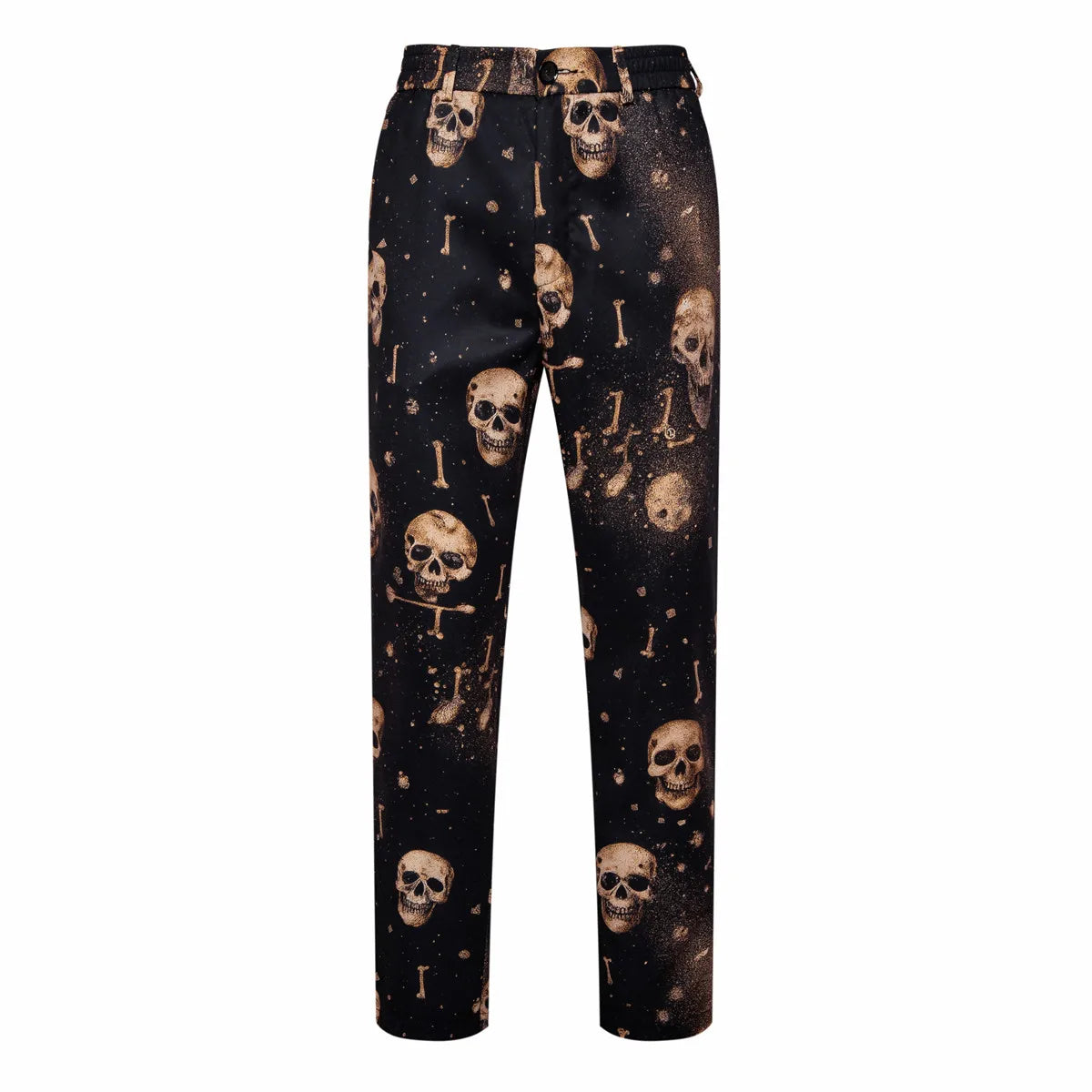 Men's Skull-Print Two-Piece Party Suit