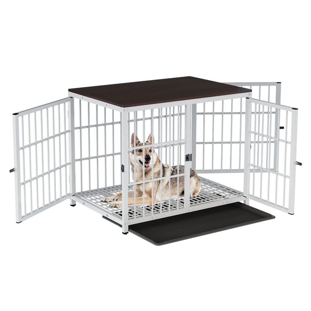 Wooden Dog Crate Furniture with Metal Frame