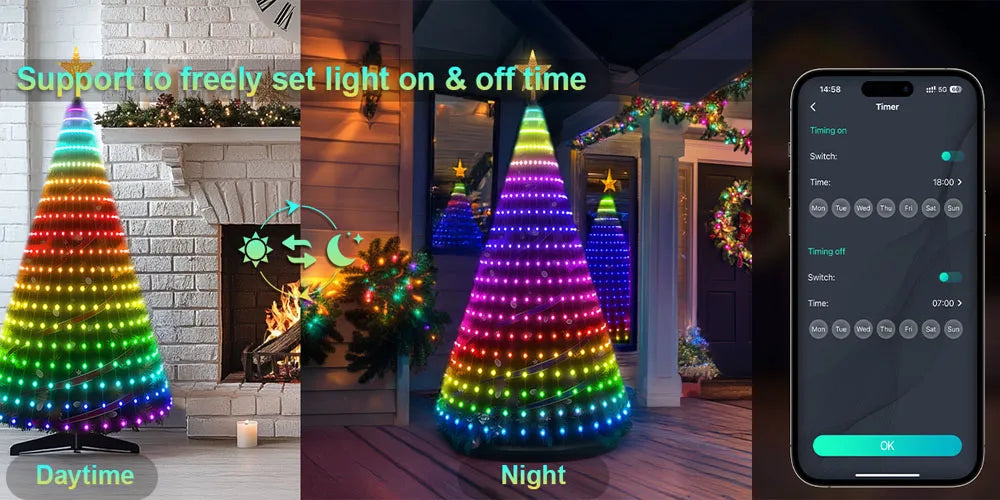 400-LED RGBIC Christmas Tree Light Strings