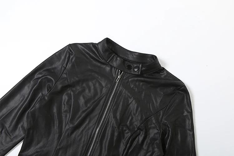 Women's Stand-Collar Jacket and Bike Shorts Set