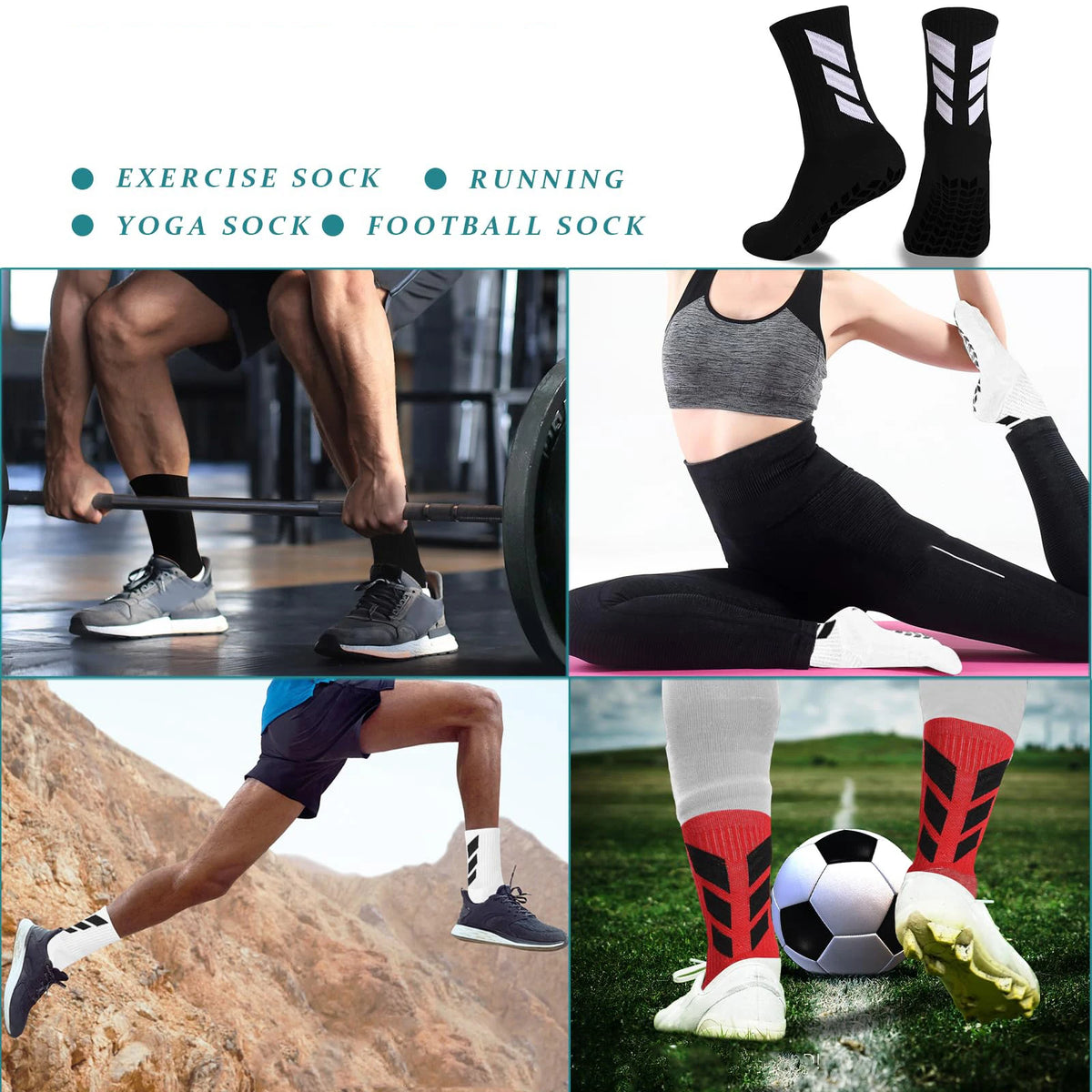 Men's Non-Slip Sports Socks – 1 Pair