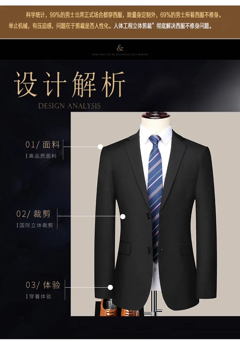 Men's Two-Piece Formal Suit – Blazer & Trousers