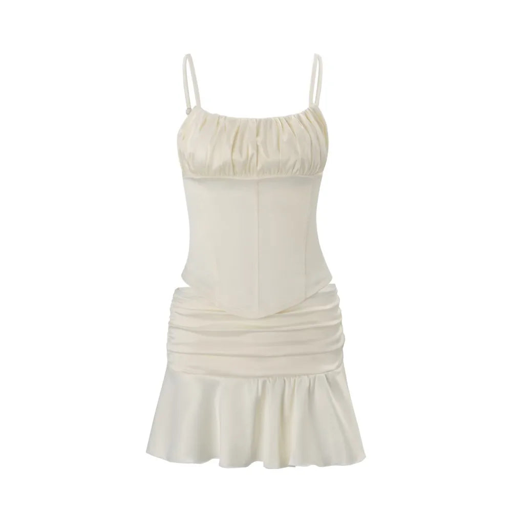 Strap Top & Ruffle Skirt Set