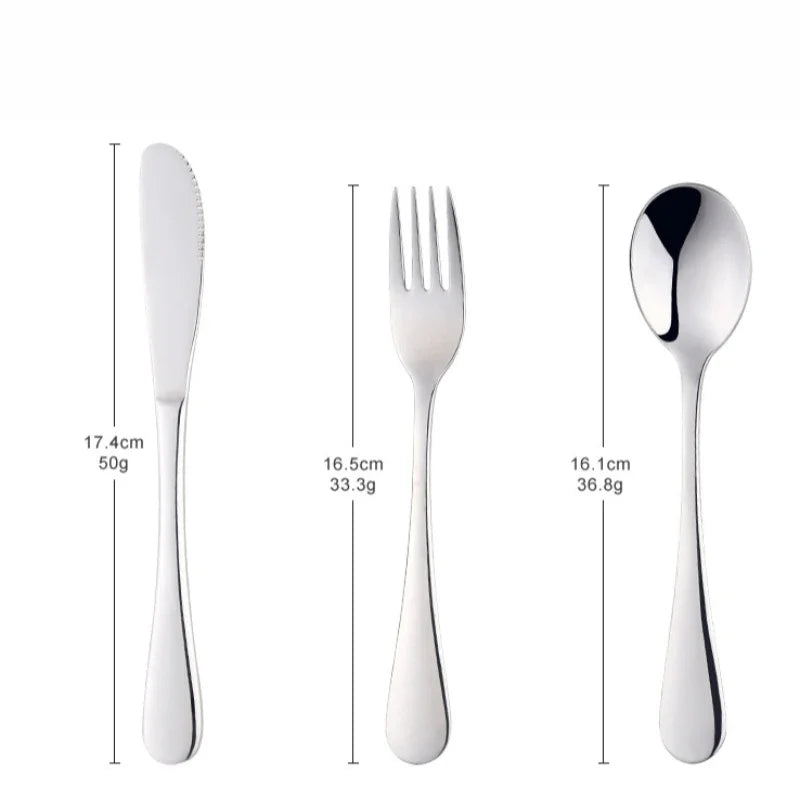 Stainless Steel Knife, Fork and Spoon Set