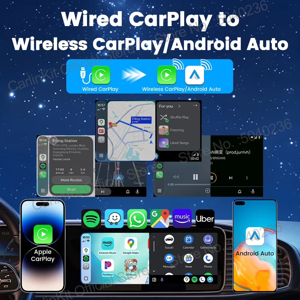CarlinKit CP2A Wireless CarPlay & Android Auto Adapter