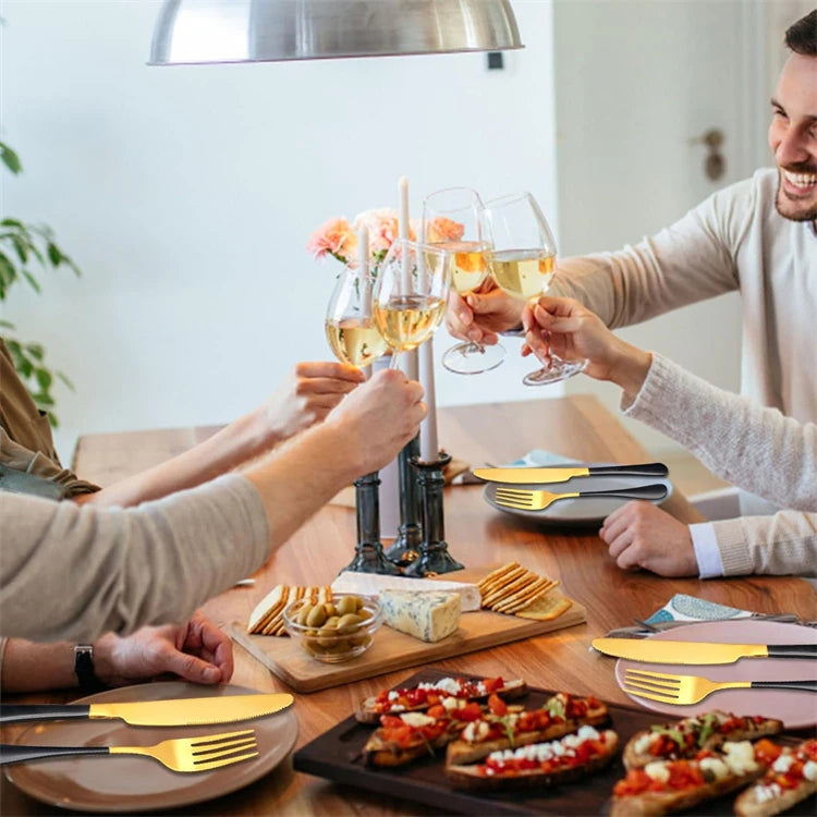 LMETJMA Stainless Steel Flatware — 24 Pieces