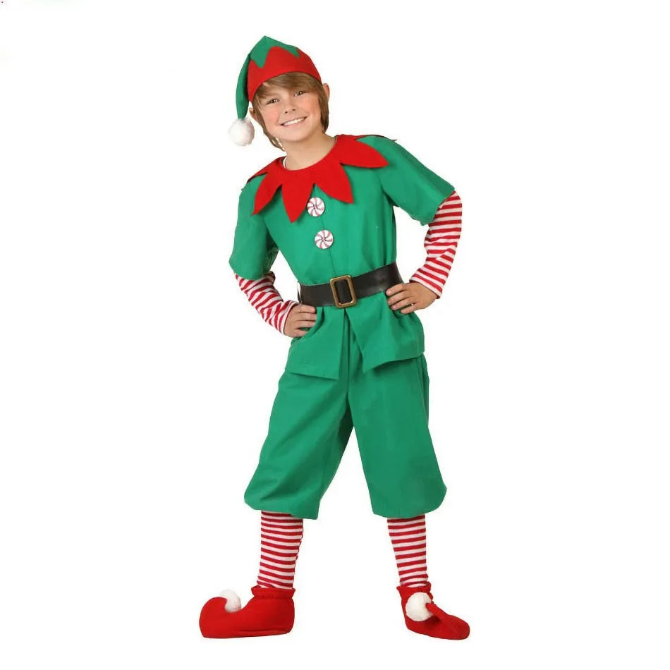 Kids Adult Christmas Clothing Set Kids Tops Pants Hat Belt Children Xmas Clothes Baby Boy Girl Birthday Outfit Elves Costume Whispering Desires Shoppe