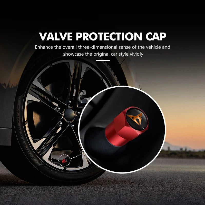 Metal Tire Valve Caps – Set of 4