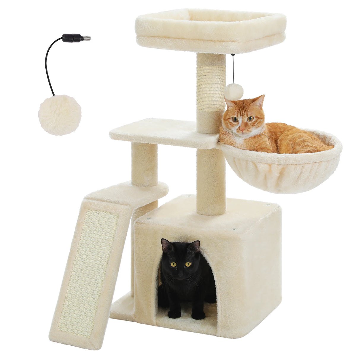 Compact Cat Tree with Removable Perch & Hammock