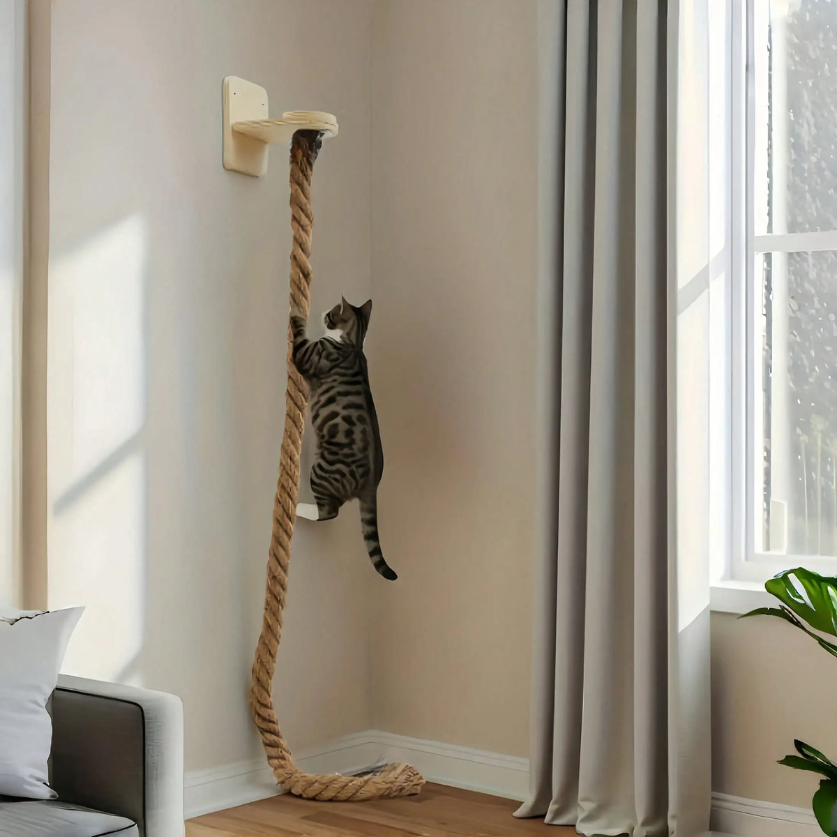 Wall-Mounted Sisal Cat Scratching Rope