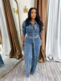 Denim Jacket & Straight Pants Set