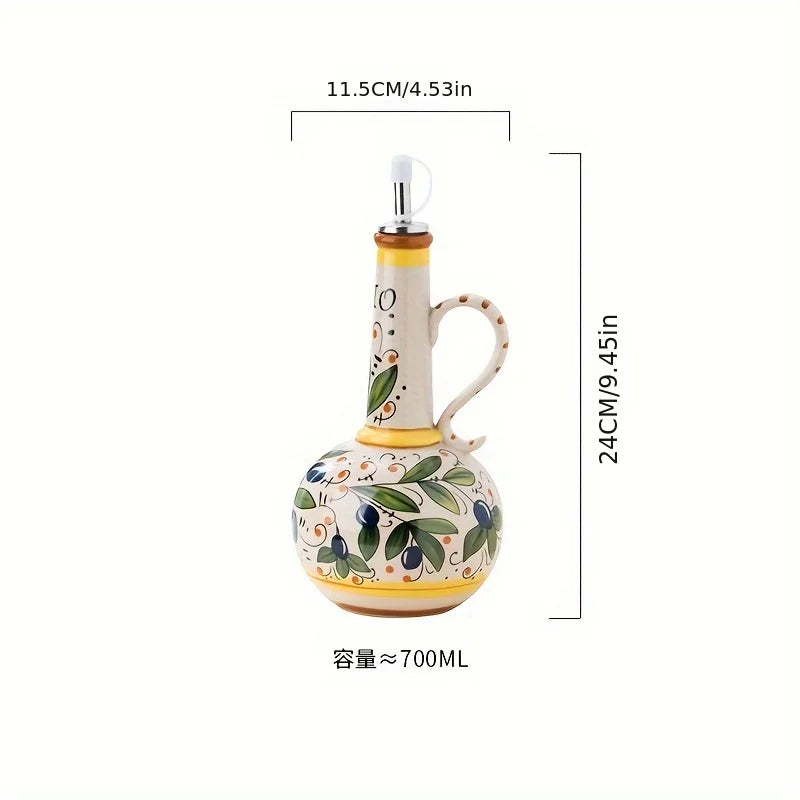 Decorative Ceramic Oil and Vinegar Dispenser