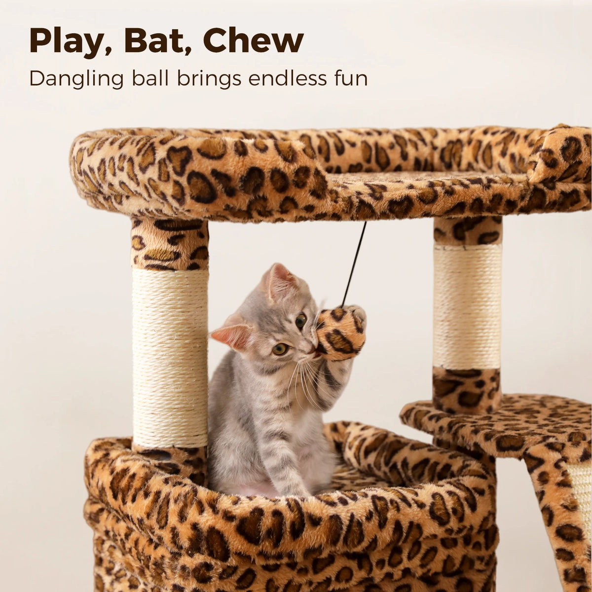 27" Cat Tree with Condo, Perch & Scratching Post