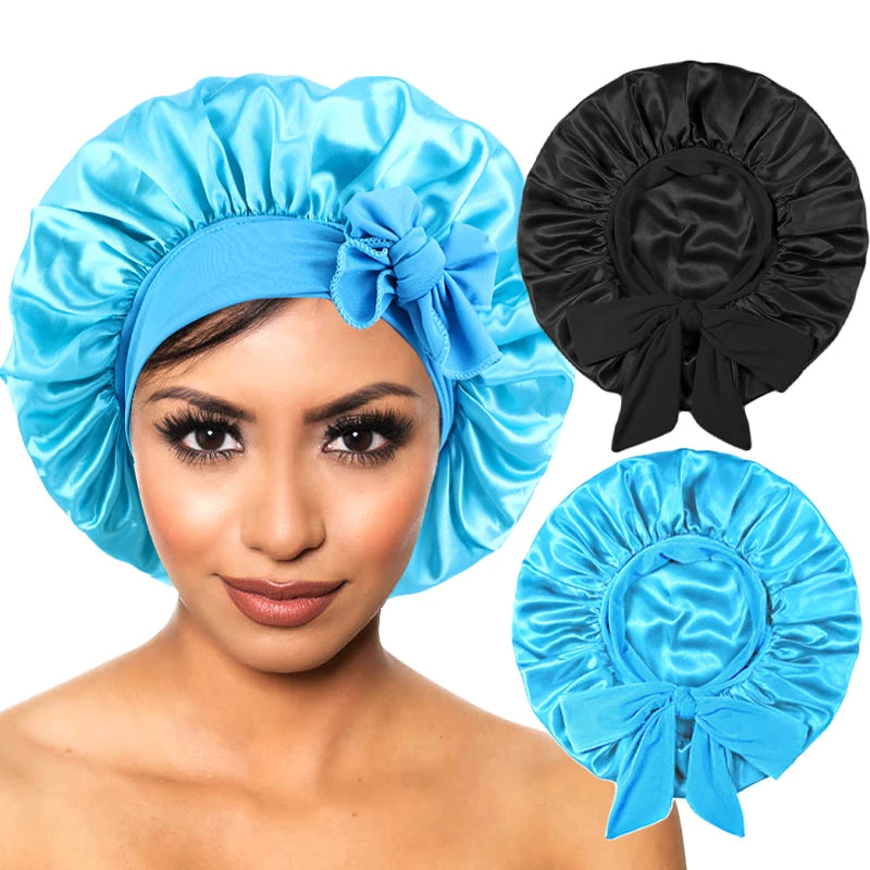 Women's Wide-Band Satin-Look Sleep Bonnet