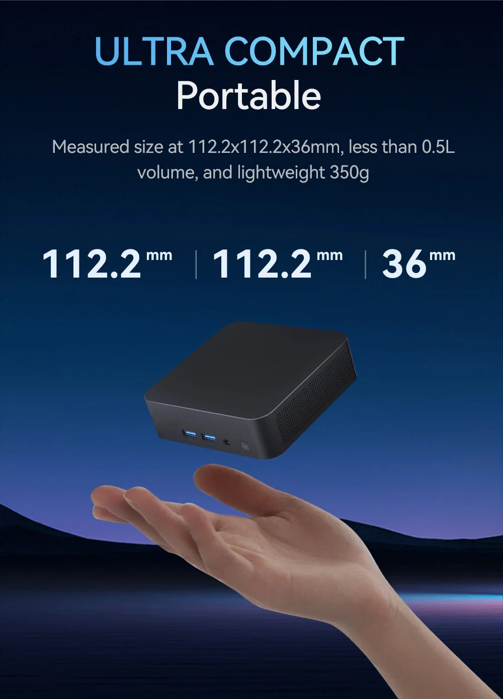 Windows Mini PC — Core i9-8950HK or Core i3-6100U
