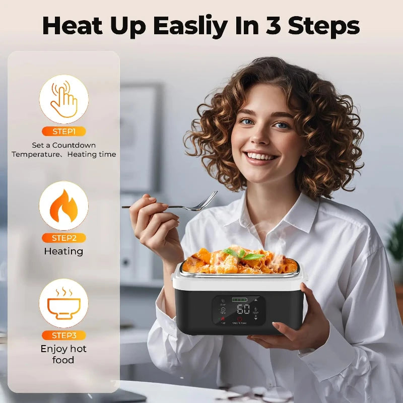 Cordless Rechargeable Heated Lunch Box – 1L, 60W