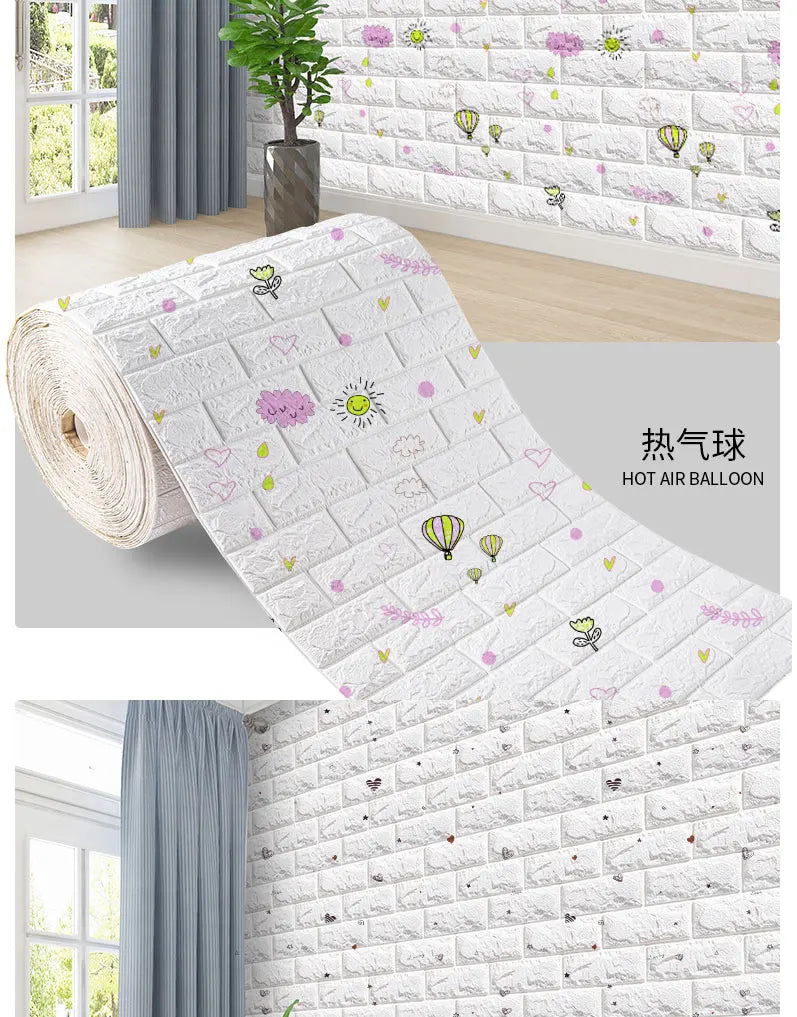3D Self-Adhesive Foam Brick Wall Panels