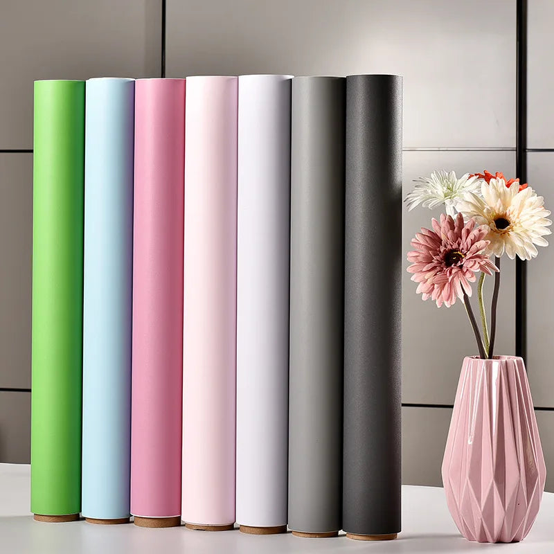 Matte Solid-Color Self-Adhesive Vinyl Wallpaper