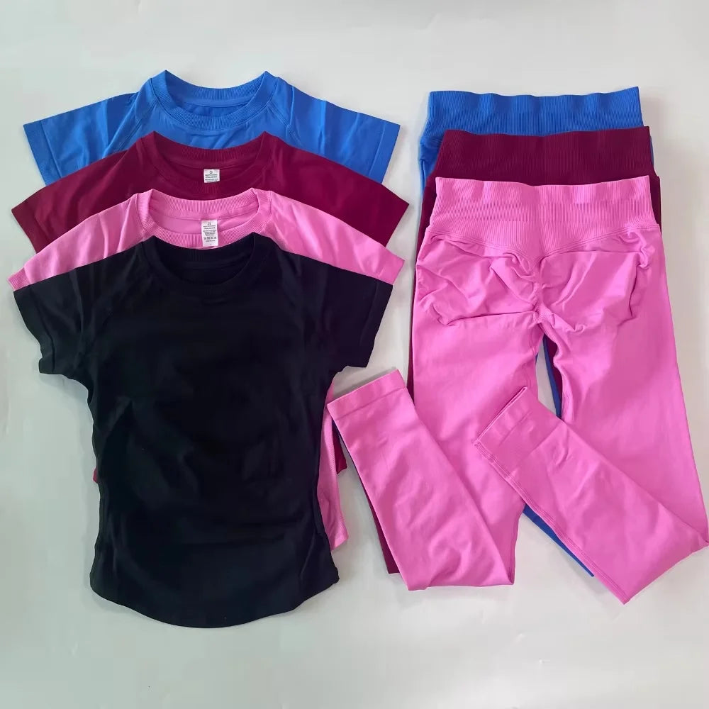 Women's Workout Crop Tops and Shorts — Top or Set Options