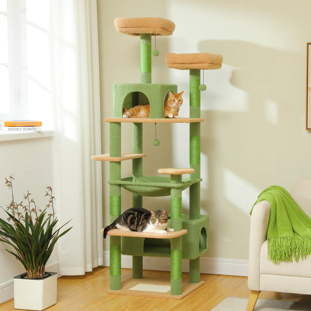 184cm Cat Tree with Hammock, Condo & Scratching Posts