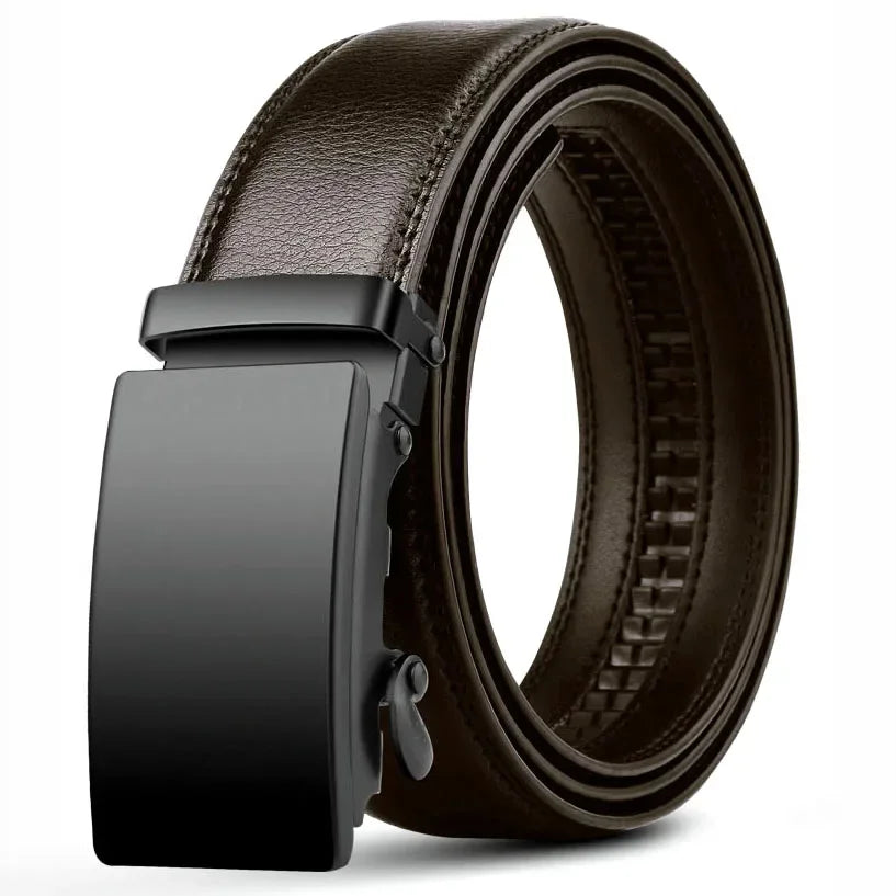 Men's 3.5 cm PU Business Belt with Automatic Buckle