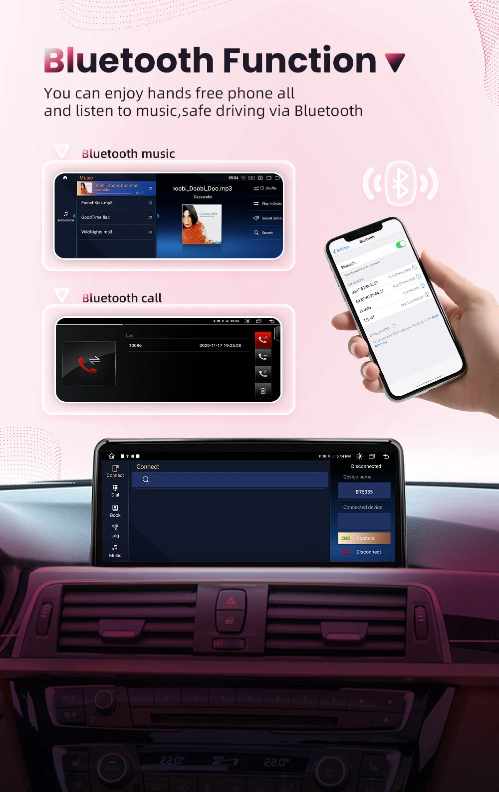 BONROAD 10.25-Inch CarPlay Display for BMW X5 / X6