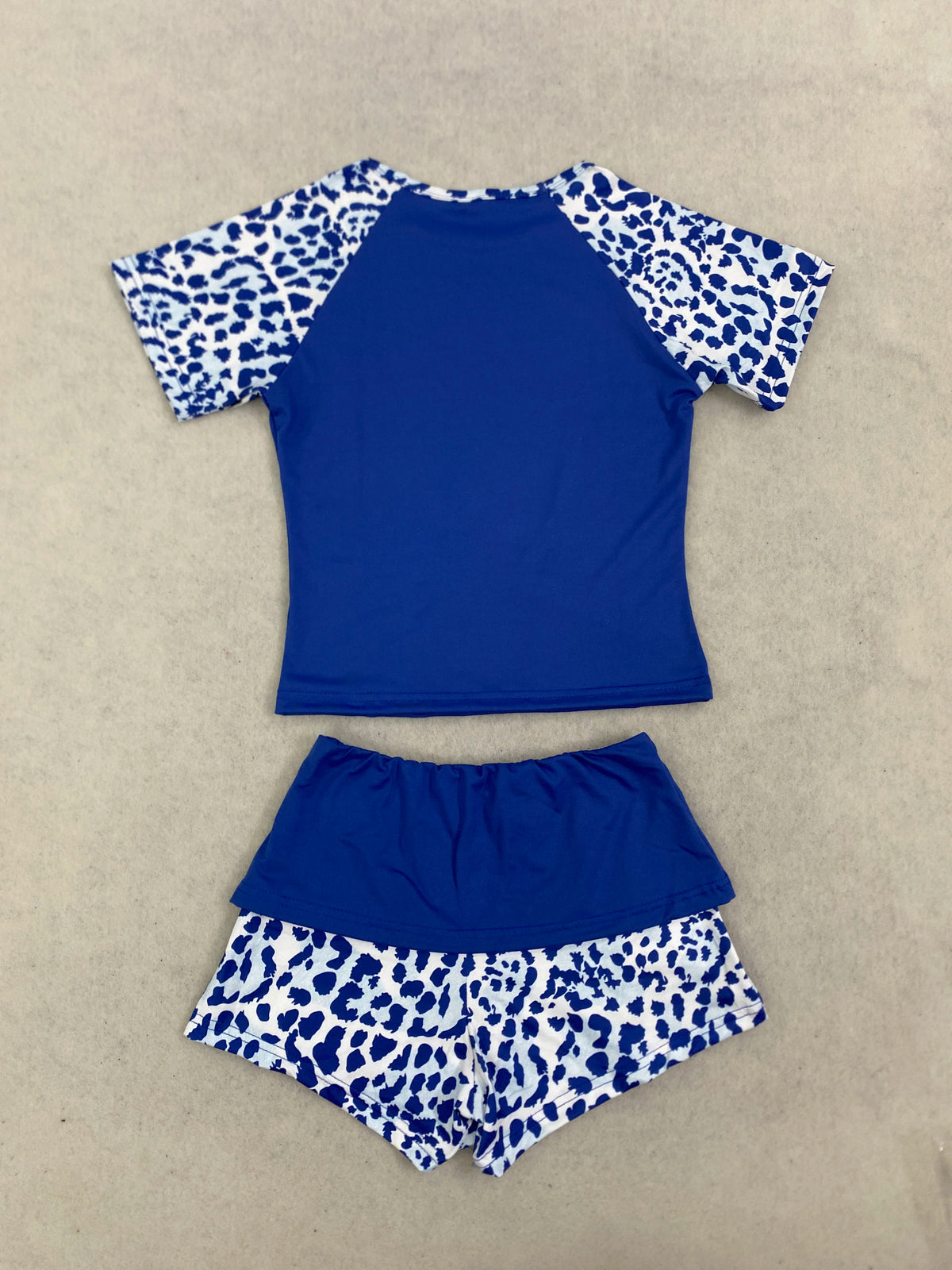 Women's Leopard-Patchwork Tee and Shorts Set