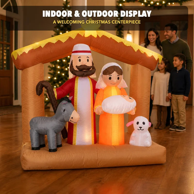 6-Foot LED Inflatable Nativity Scene