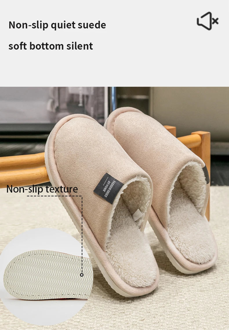 Men’s Faux-Suede Plush Indoor Slippers