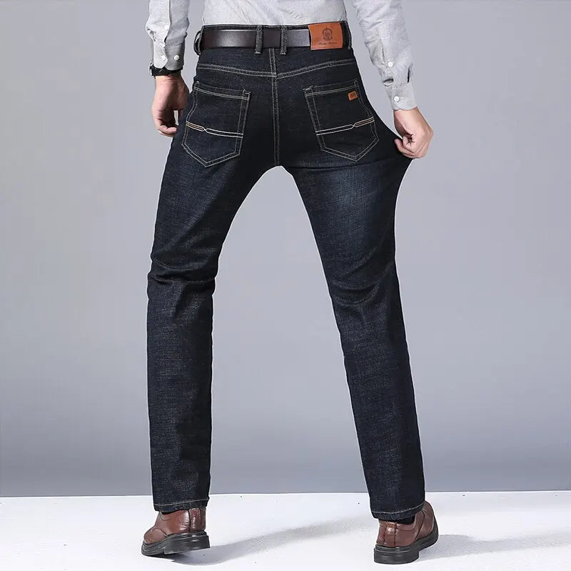 Men's Slim Straight-Leg Black Jeans