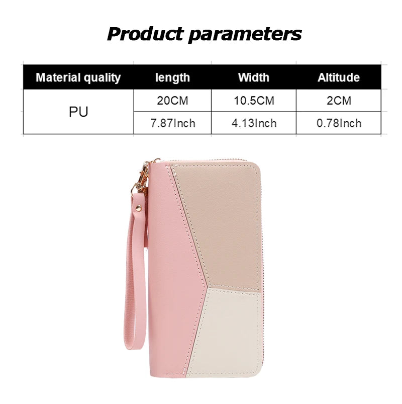 Women's Long Zipper PU Wallet